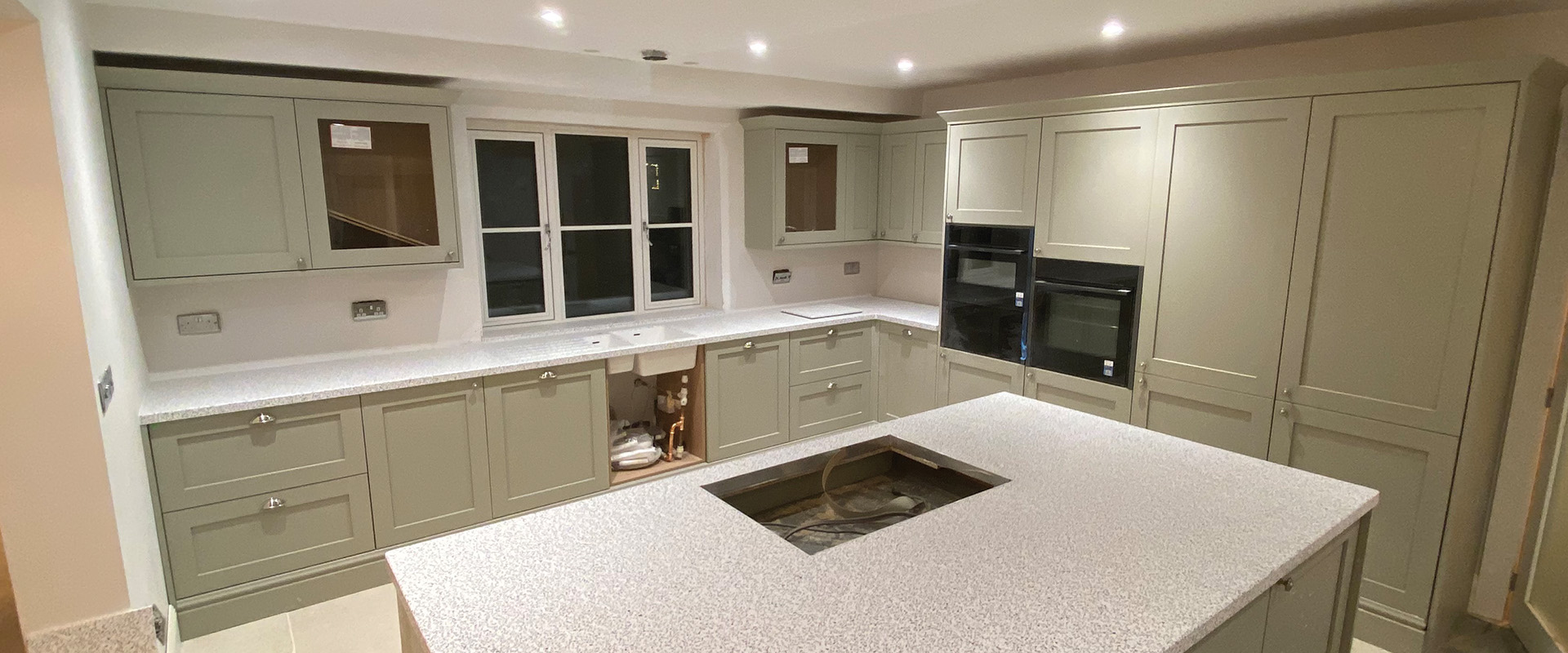 Close-up of seamless worktop finish