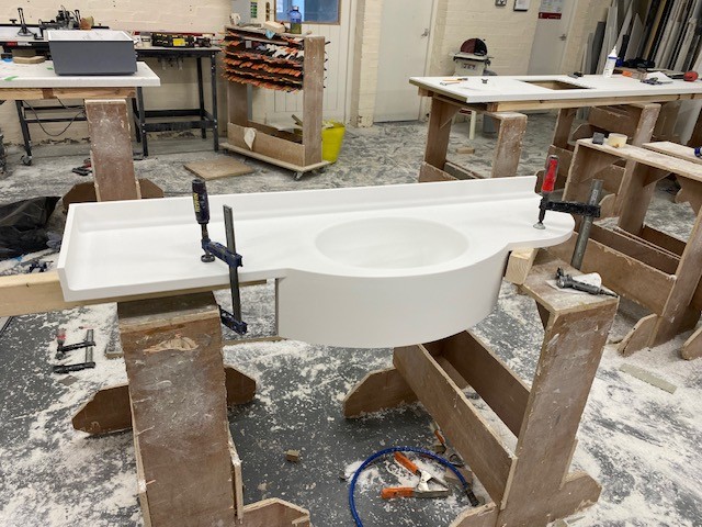 Commercial solid surface worktop project in Leicester - project photo 19