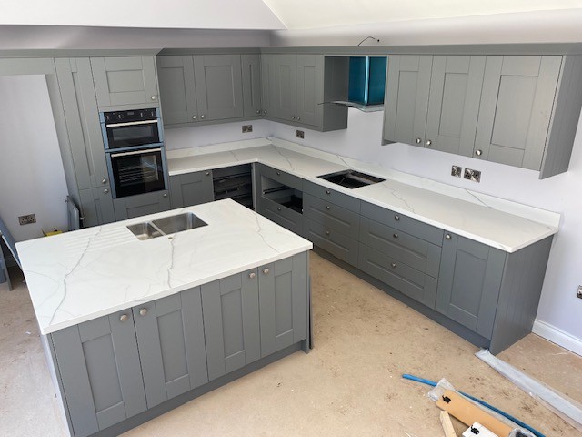 Bespoke solid surface kitchen worktop installation in Leicester - project photo 33