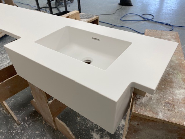 Bespoke solid surface kitchen worktop installation in Leicester - project photo 37