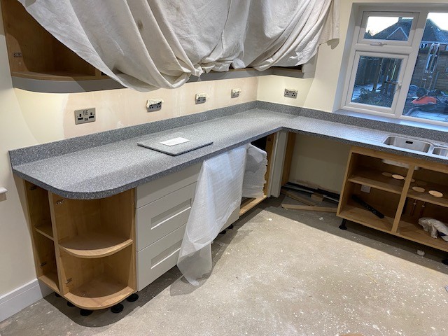 Bespoke solid surface kitchen worktop installation in Leicester - project photo 5