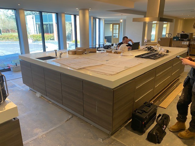 Seamless solid surface bathroom worktop installation in Leicester - project photo 6
