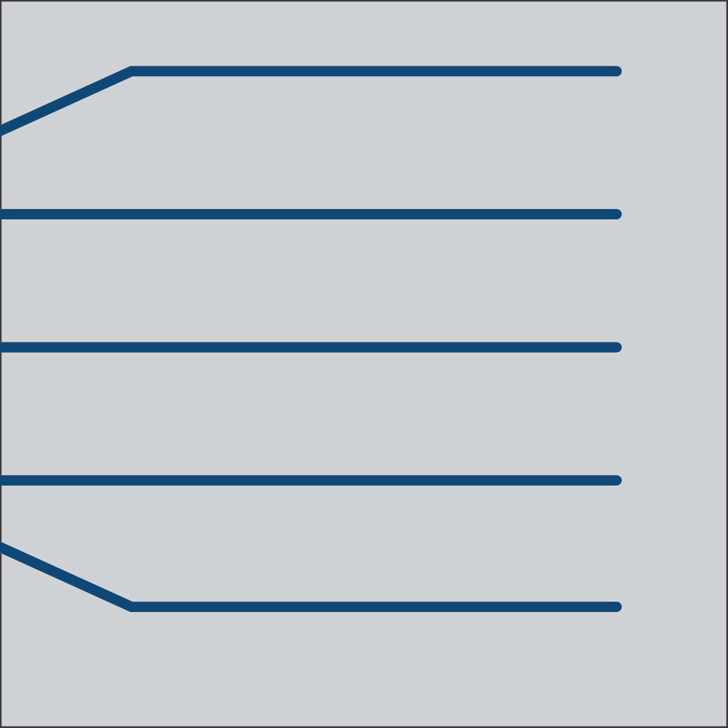 Fishtail drainer grooves
