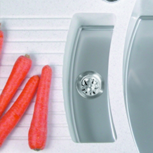 Solid surface drainer grooves detail