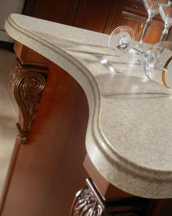 Solid surface edge profile detail